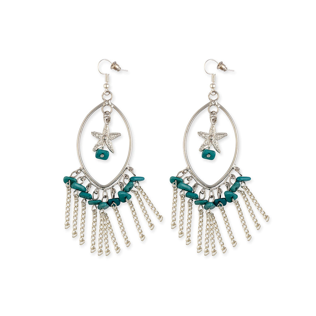 Star Sky Marquise Hoop Earrings