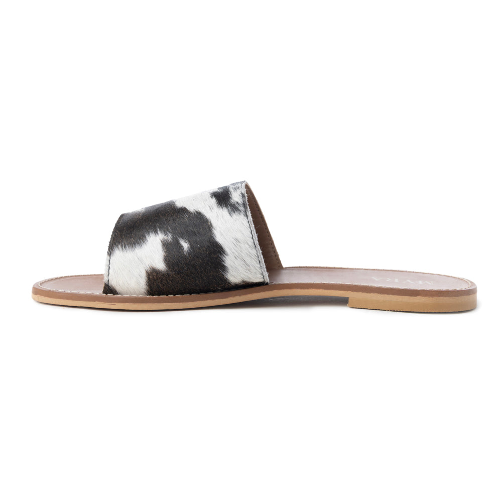 Kemma Hair-On Hide Sandals In Light And Ebony