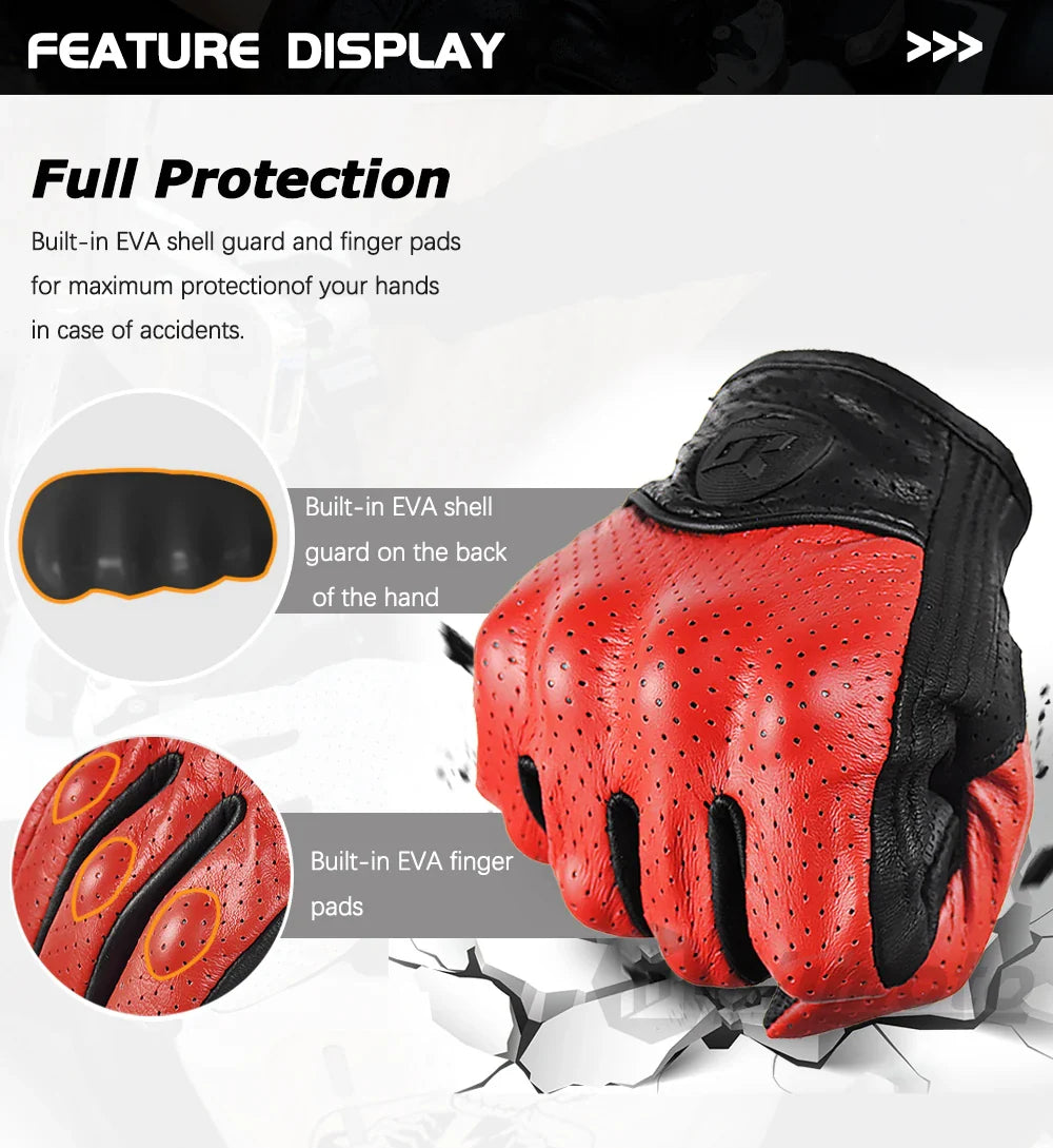 Motorcycle Retro Leather Gloves