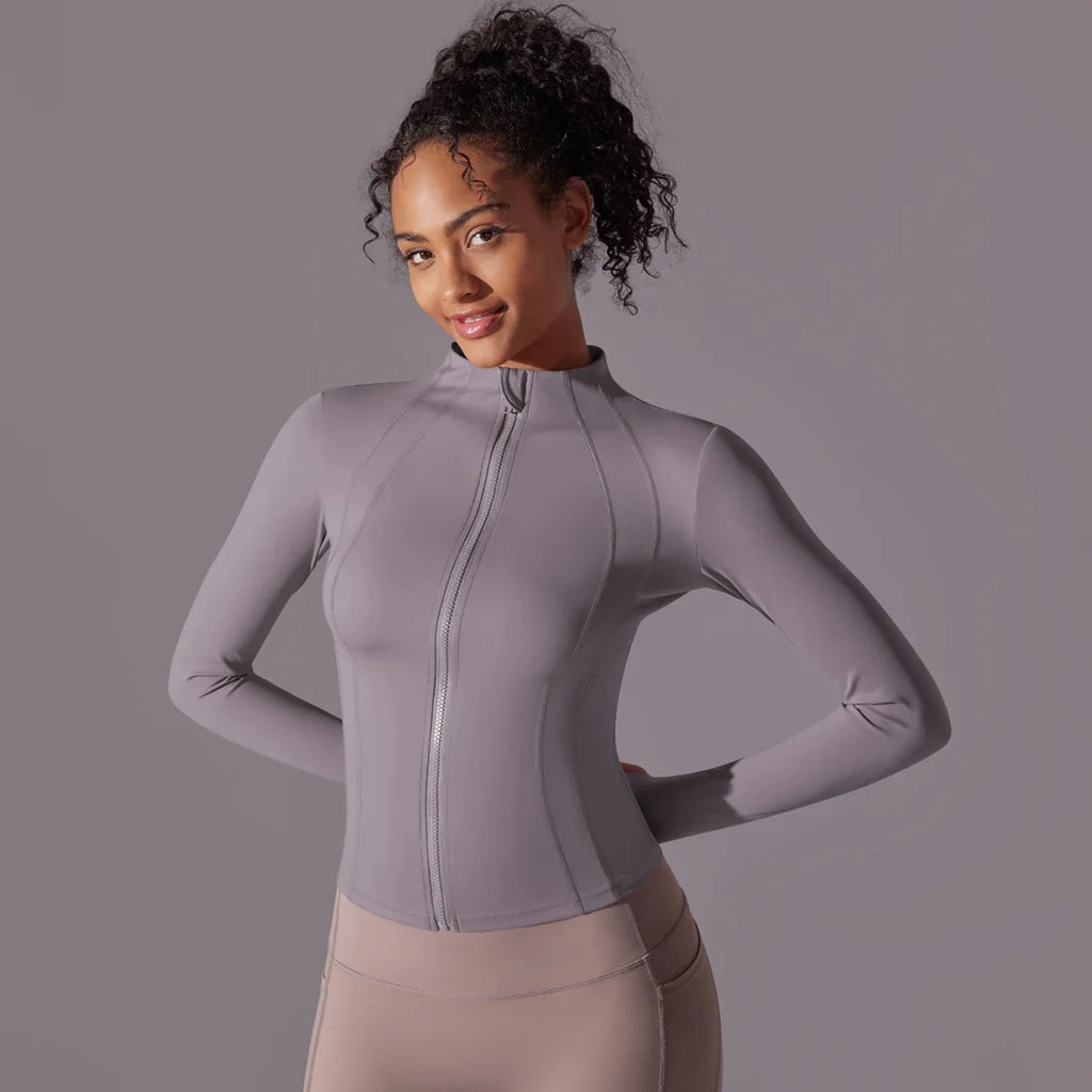 Women's Full Zip Yoga Top With Thumbholes