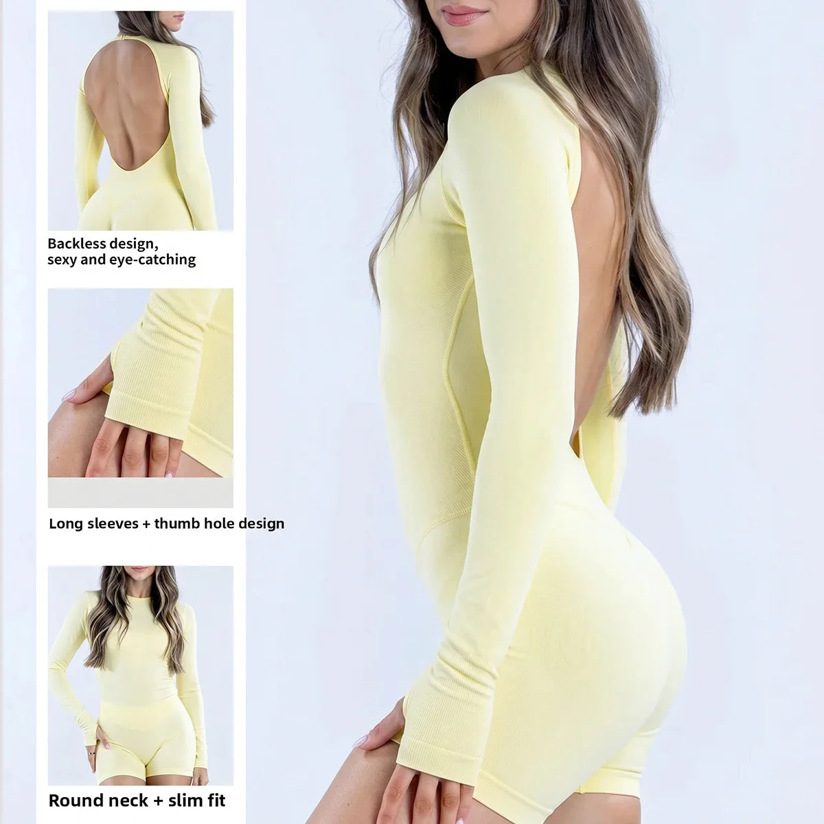 Women’s Seamless Backless Activewear Bodysuit