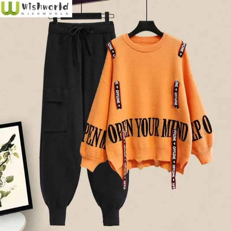 Winter Knit Sweater & Pants Two-Piece Set
