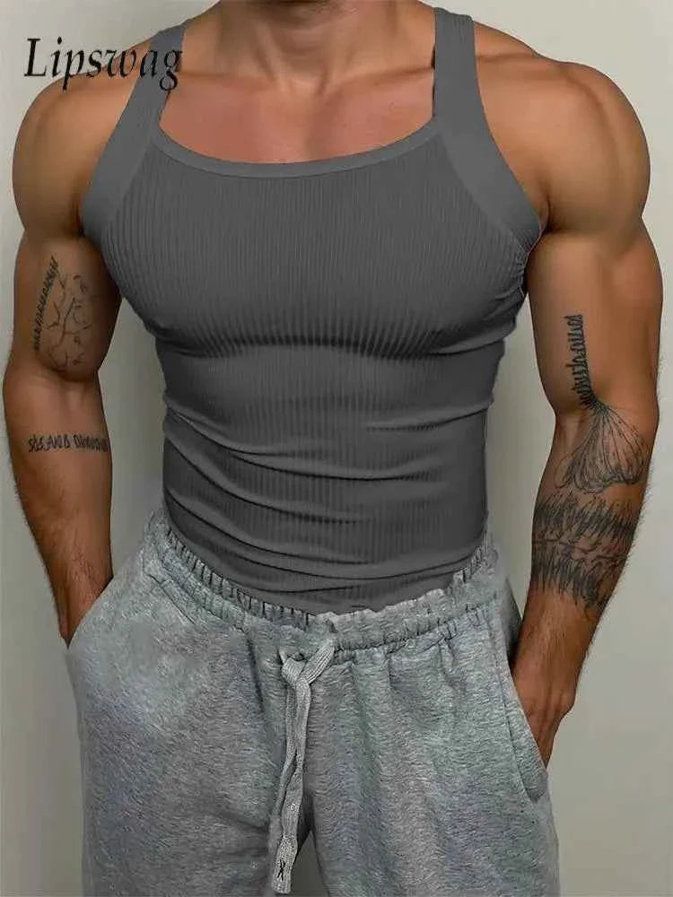 Men's Classic Ribbed Slim-Fit Tank Top Vest