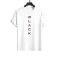 Men's Black Letter Print Summer Short Set
