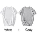 2-Pack Unisex Cotton White Loose Fit T-Shirts