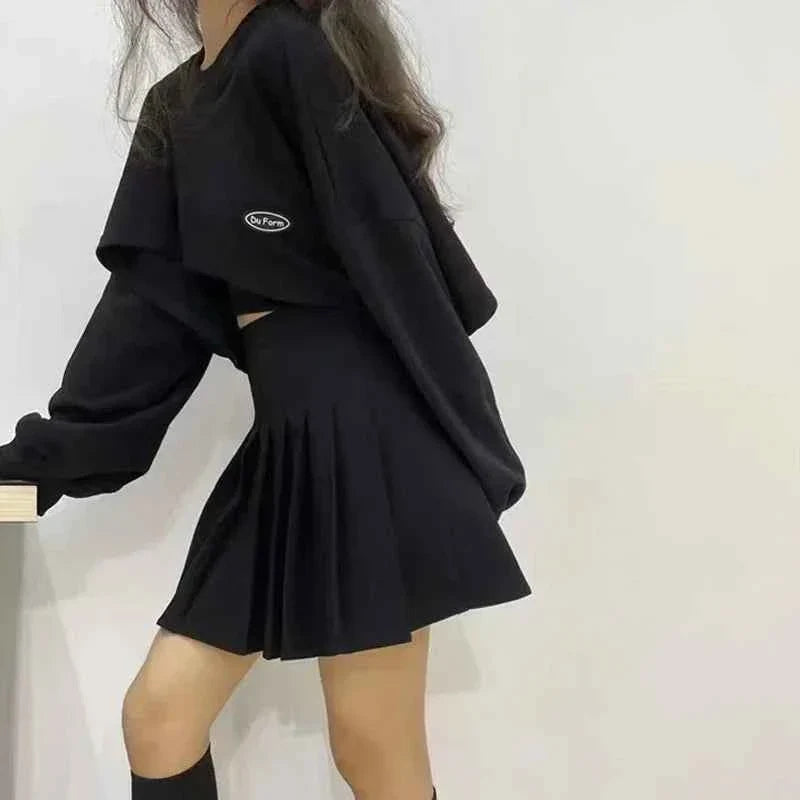 Women Batwing Sleeve Korean Two-Piece Top Set