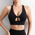 SOISOU Halter Neck Yoga Crop Top with Removable Pads