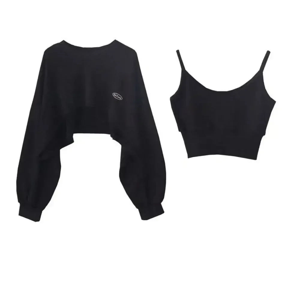 Women Batwing Sleeve Korean Two-Piece Top Set
