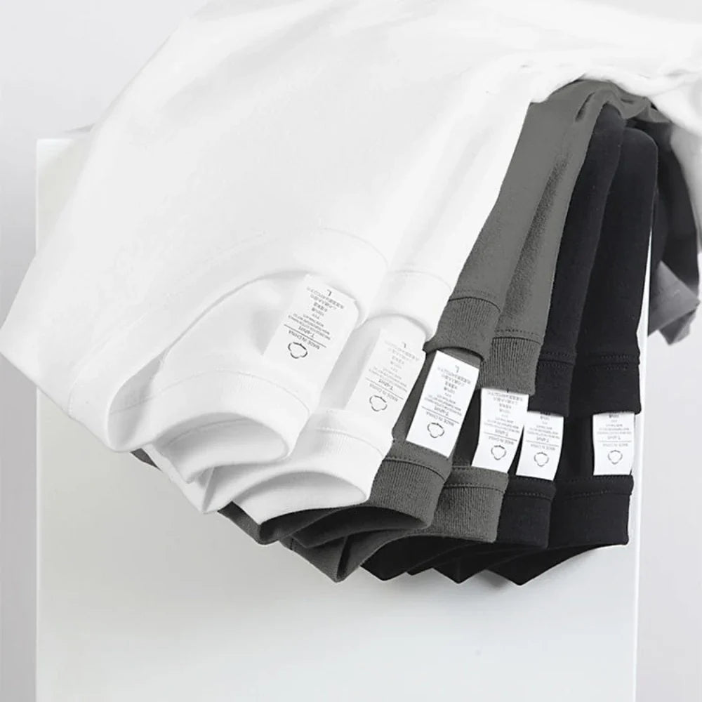 2-Pack Unisex Cotton White Loose Fit T-Shirts