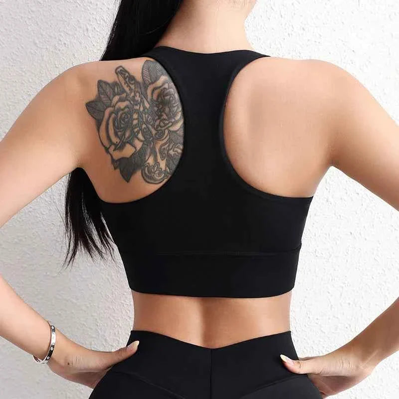 SOISOU Halter Neck Yoga Crop Top with Removable Pads