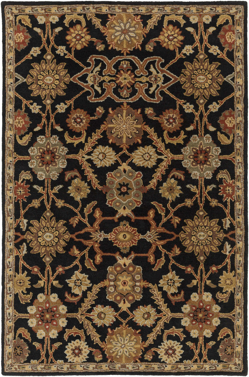Salix Hand Tufted Black Wool Rug