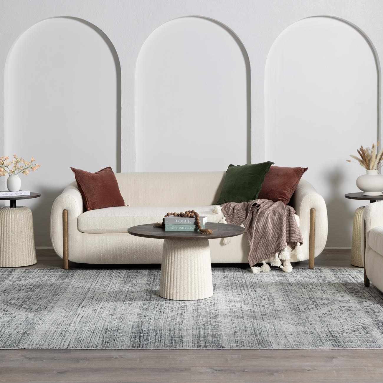 Barny Gray Blue Washable Rug - Clearance