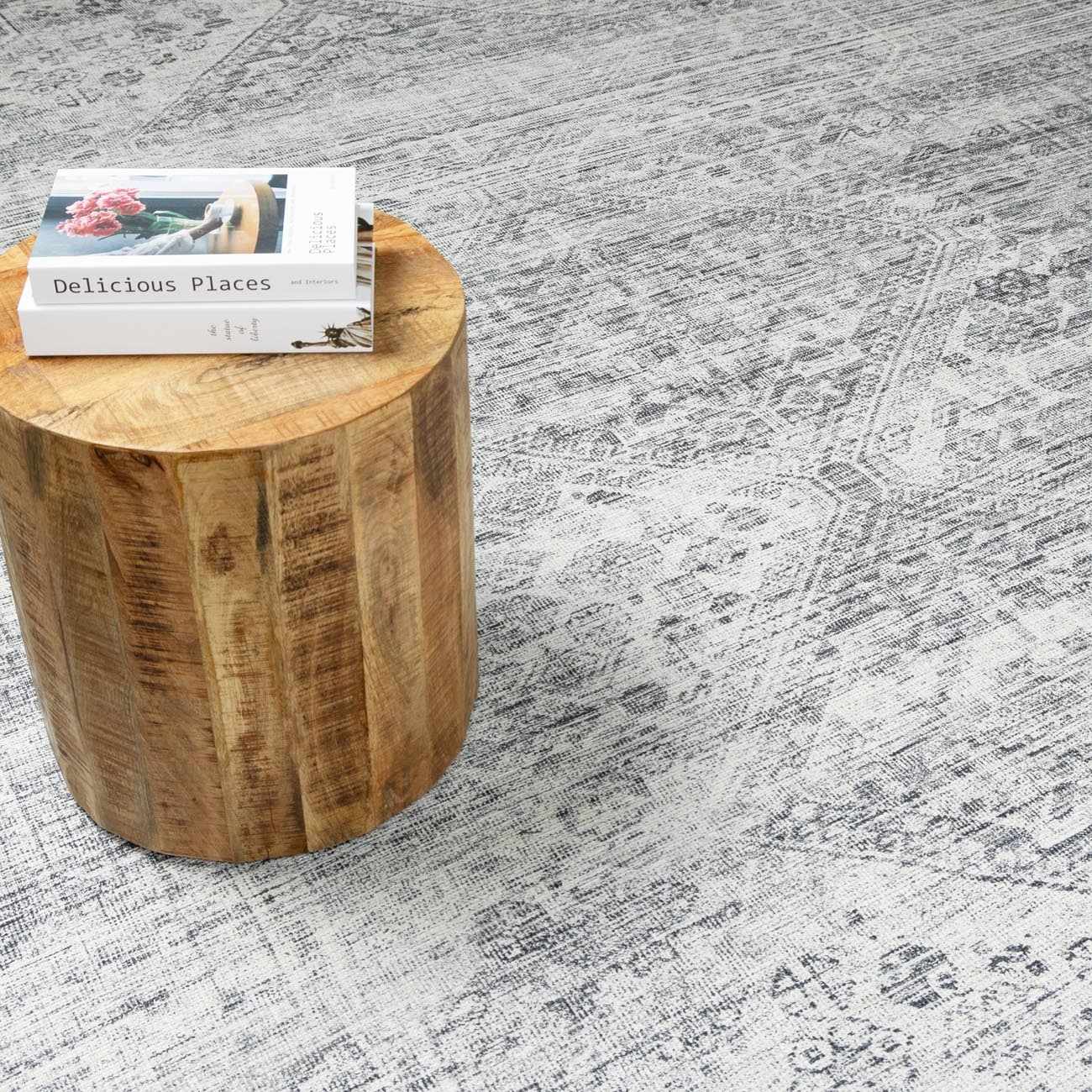 Barny Gray Blue Washable Rug - Clearance