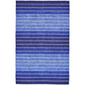 8' x 11' Striped Hand-Tufted Wool/Cotton Blue Area Rug