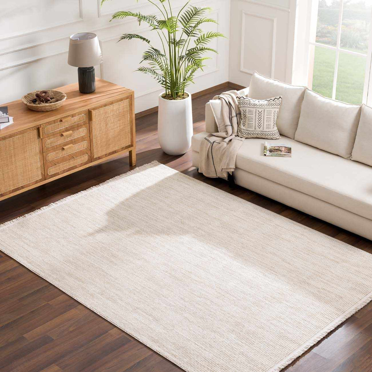Gowan Beige Area Rug