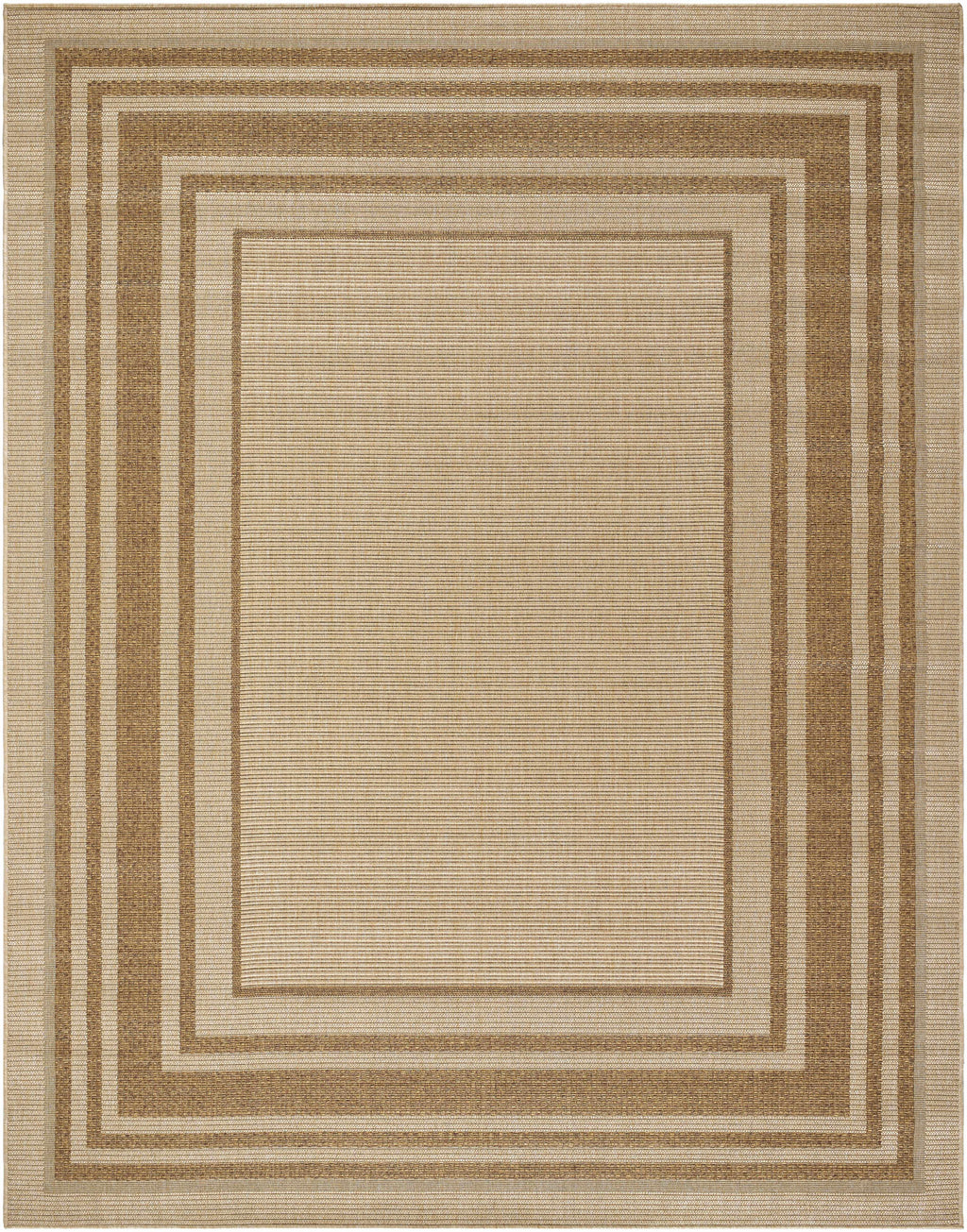 Isoko Bordered Faux Jute Outdoor Rug