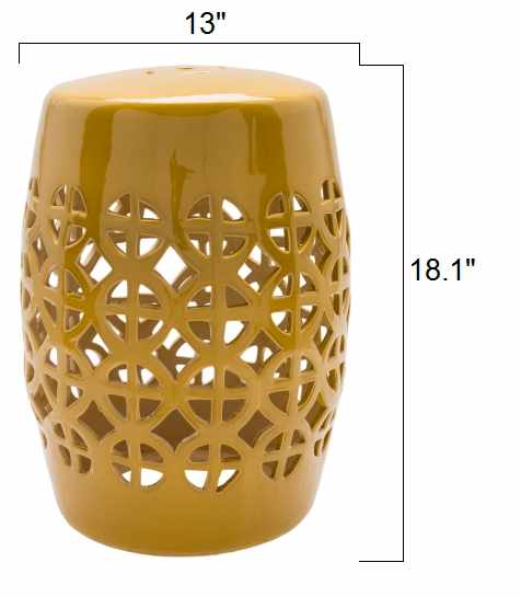 Yellow Ceramic Outdoor Side Table