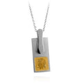 Avera Stainless Steel Floral Silhouette Pendant Necklace