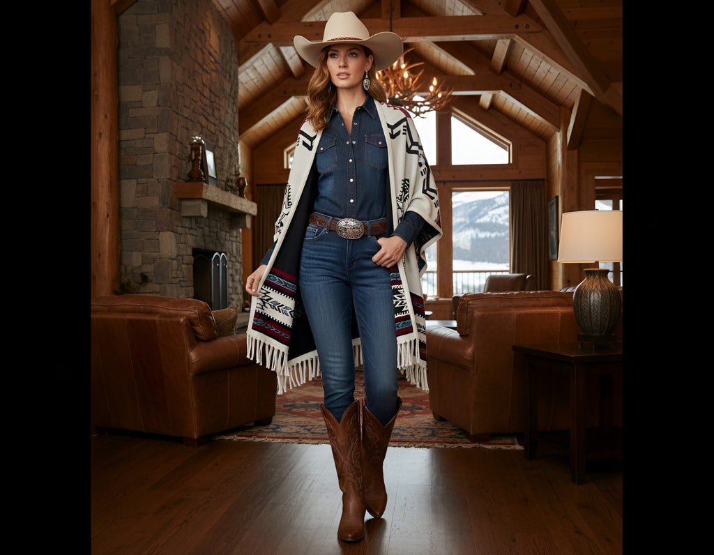 Southwest Reversible Wrap - White