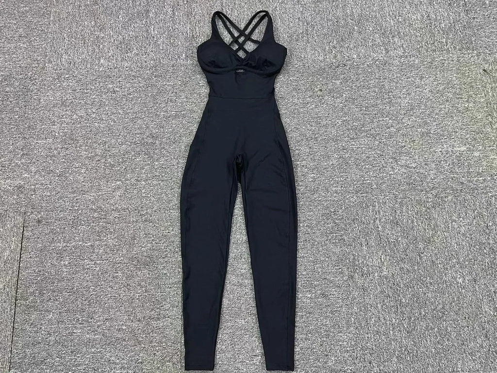 Women's Sporty Black Jumpsuit Set