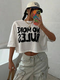 No More Rules Cotton Women's Crop T-Shirt