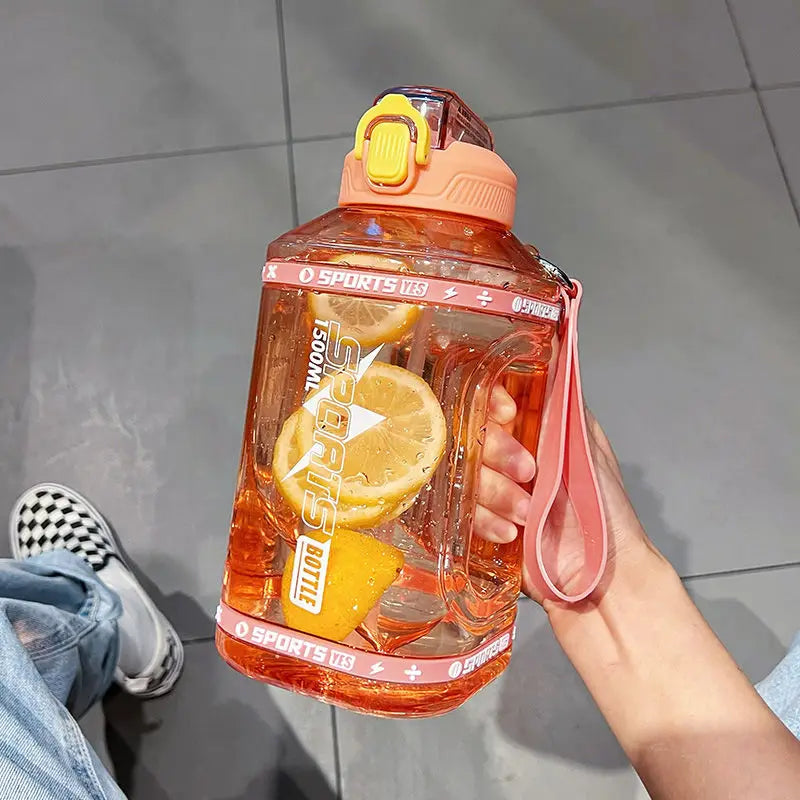 Large Straw Fitness Water Jug, Heat Resistant