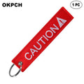 Caution - Motorcycle Keychain