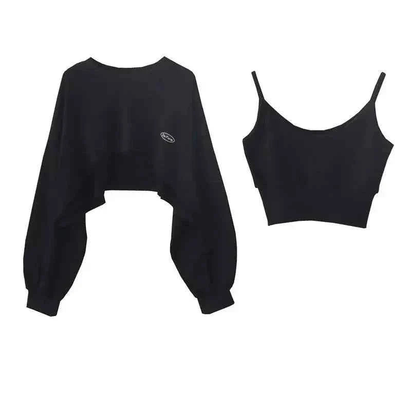 Women Batwing Sleeve Korean Two-Piece Top Set