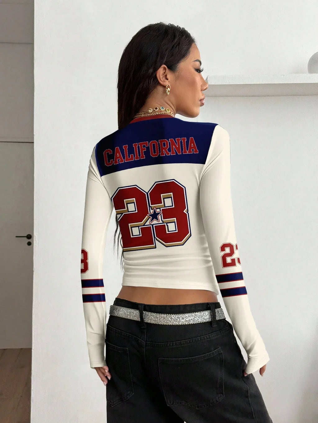Y2K Racing Bustier Tee - Two Tone Moto Style