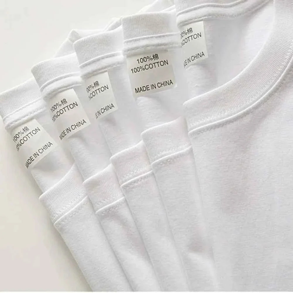 2-Pack Unisex Cotton White Loose Fit T-Shirts