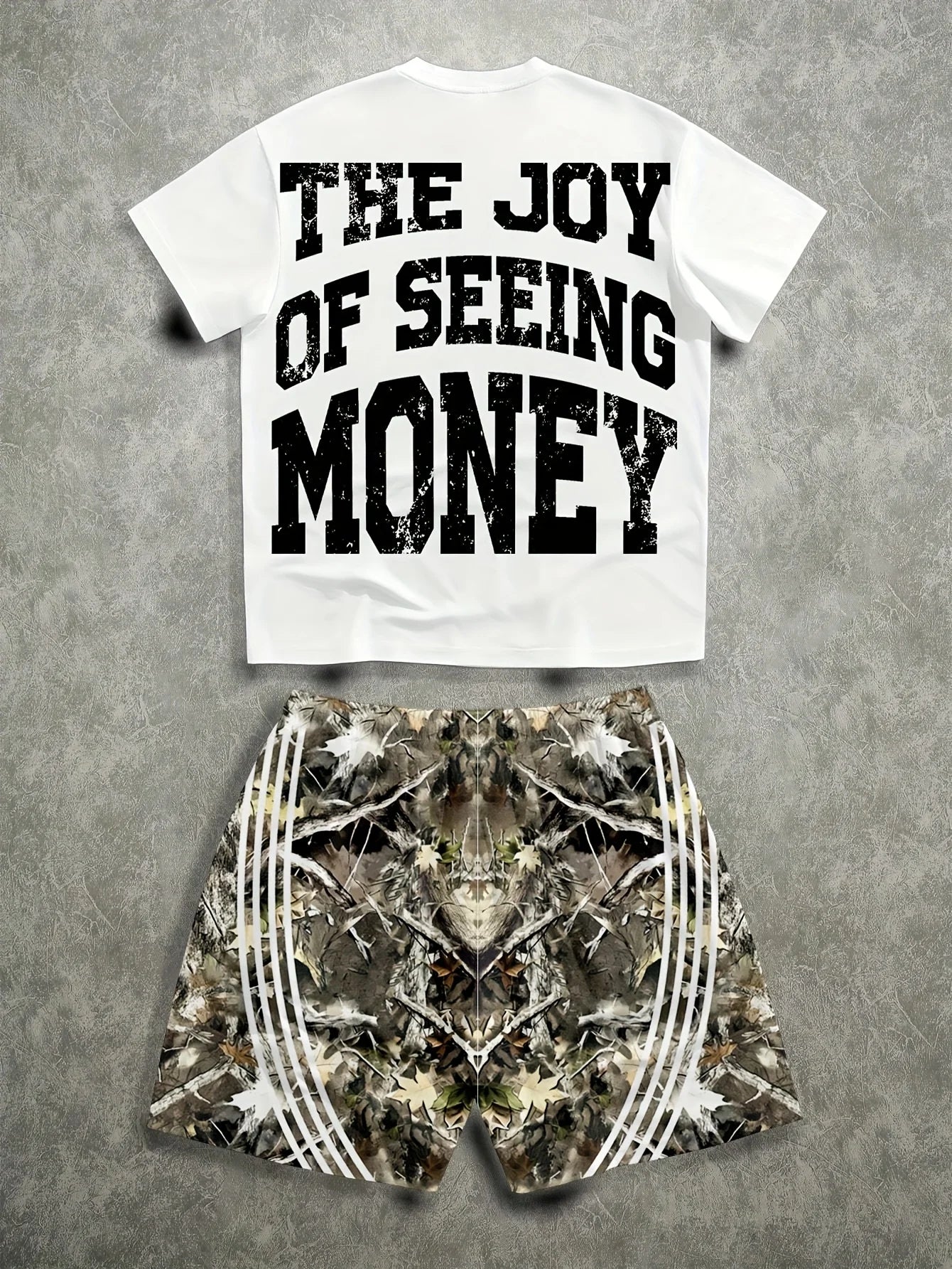 Men's 3D Print Summer Short-Sleeve Set