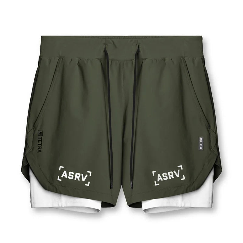ASRV Men’s 2-in-1 Quick Dry Gym Shorts
