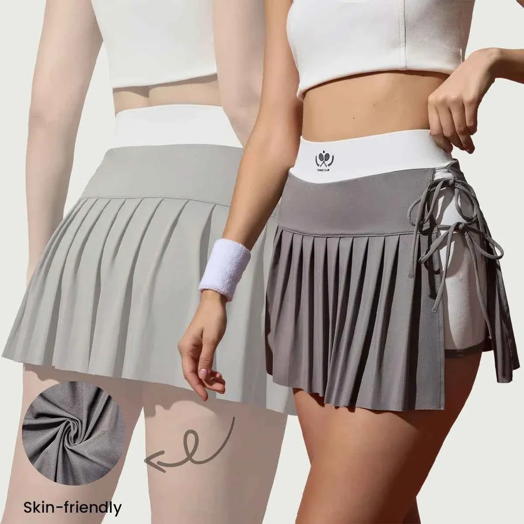 Women's High Waist Lace-Up Tennis Golf Skort