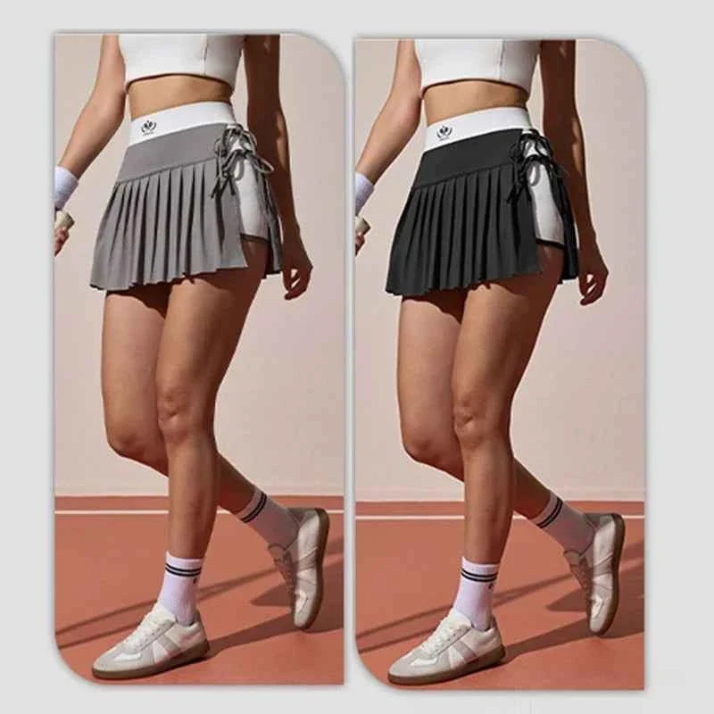Women's High Waist Lace-Up Tennis Golf Skort