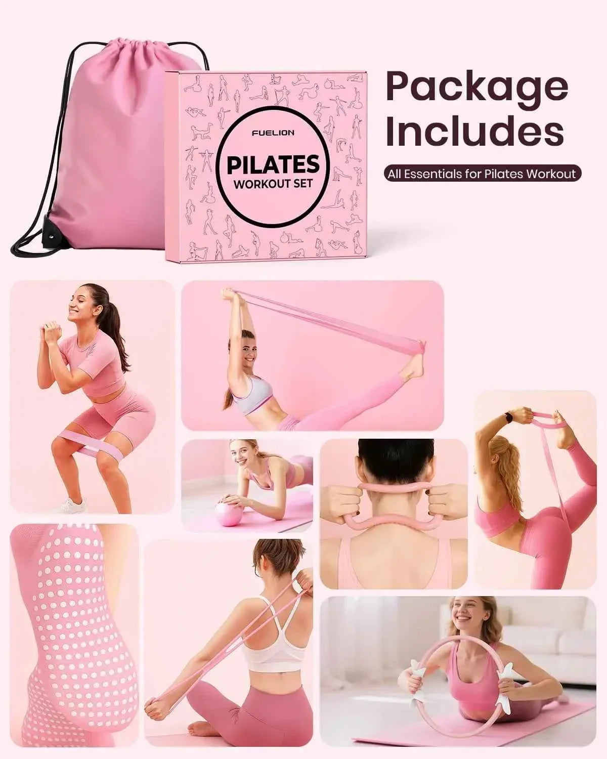 Women’s Pilates Ring & Resistance Band Set