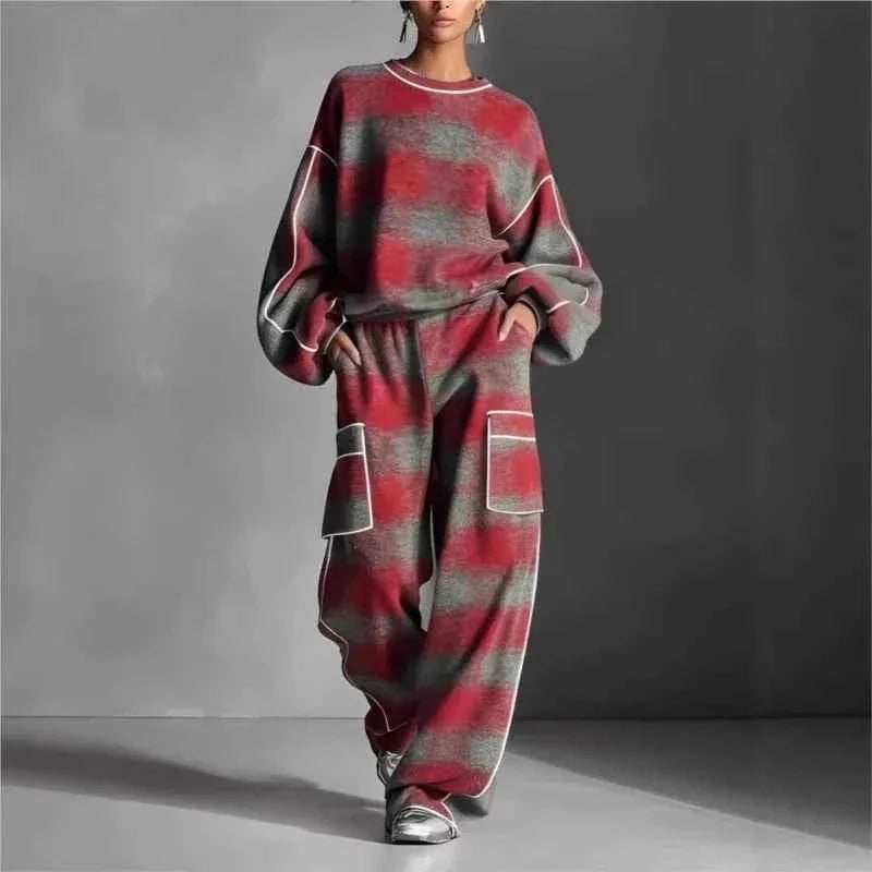Women’s Plaid Oversized Tracksuit 2 Piece Set