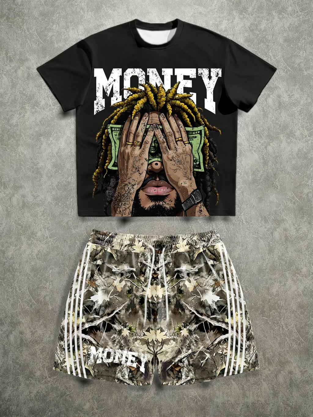 Men's 3D Print Summer Short-Sleeve Set