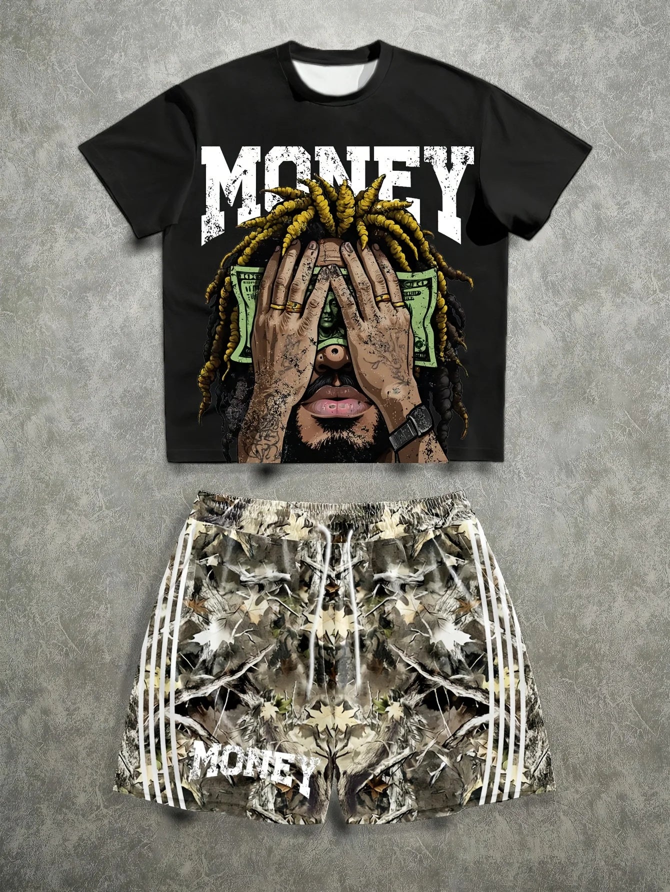 Men's 3D Print Summer Short-Sleeve Set