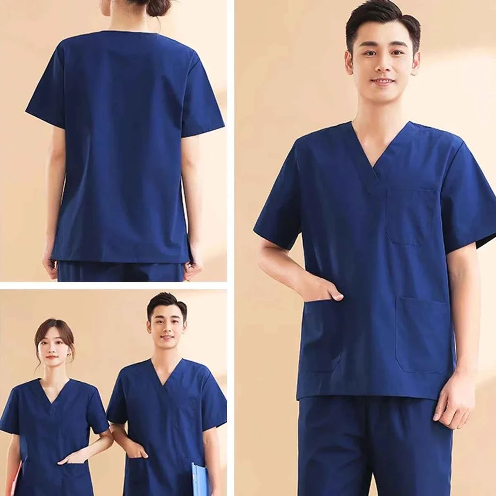 Unisex Medical Scrub Set Top & Pants Cotton
