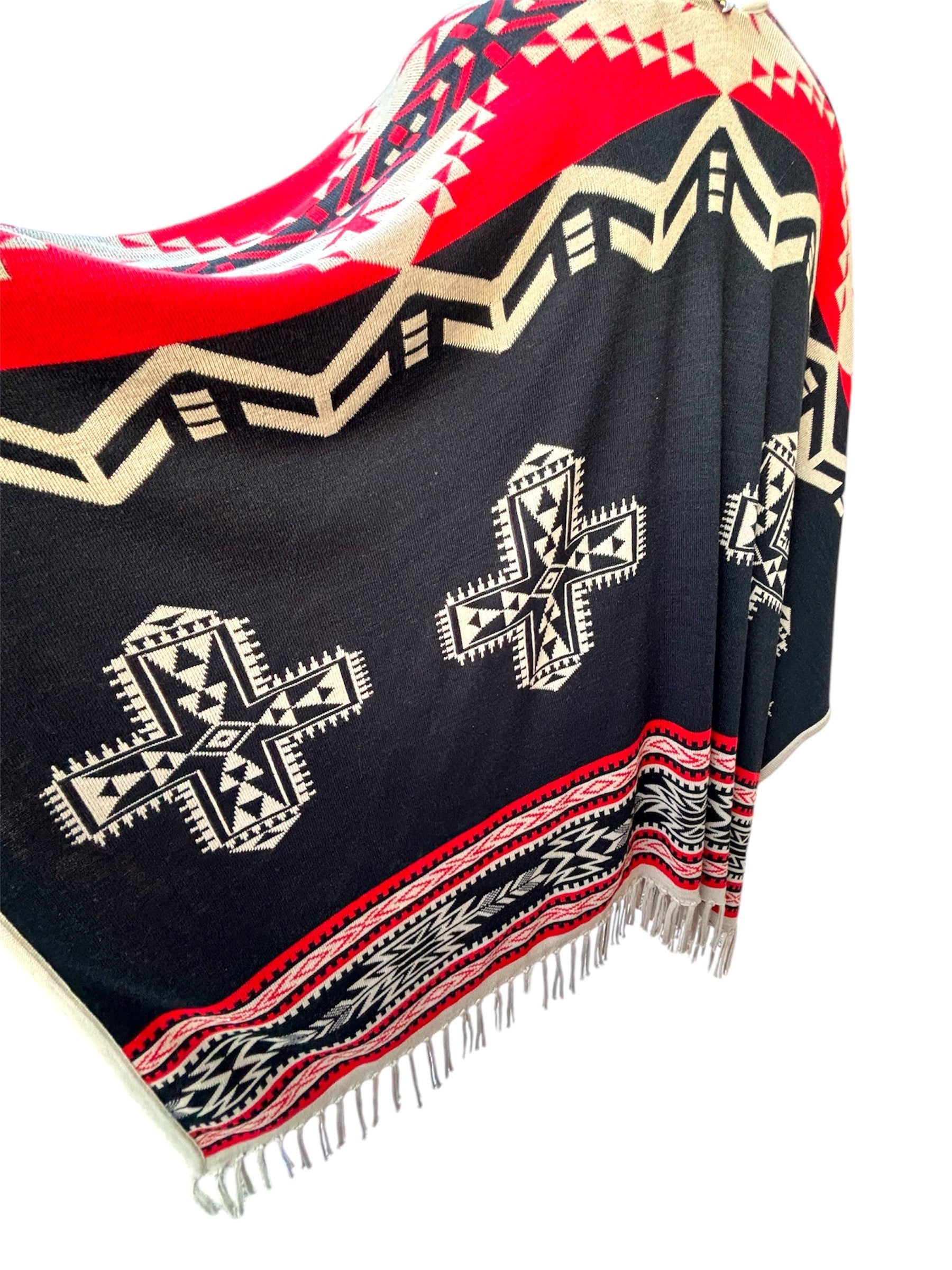 Southwest Reversible Wrap - White