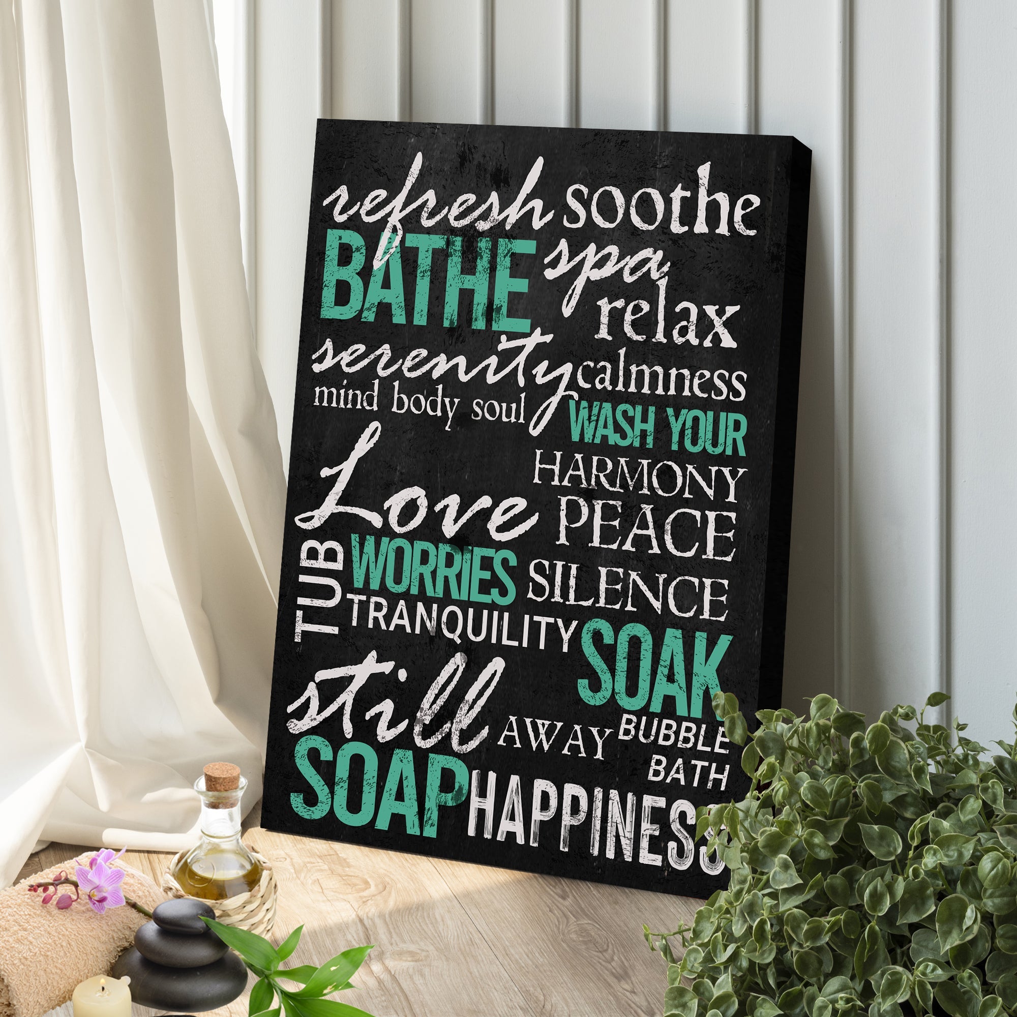 Refresh Soothe Bathe Bathroom Sign