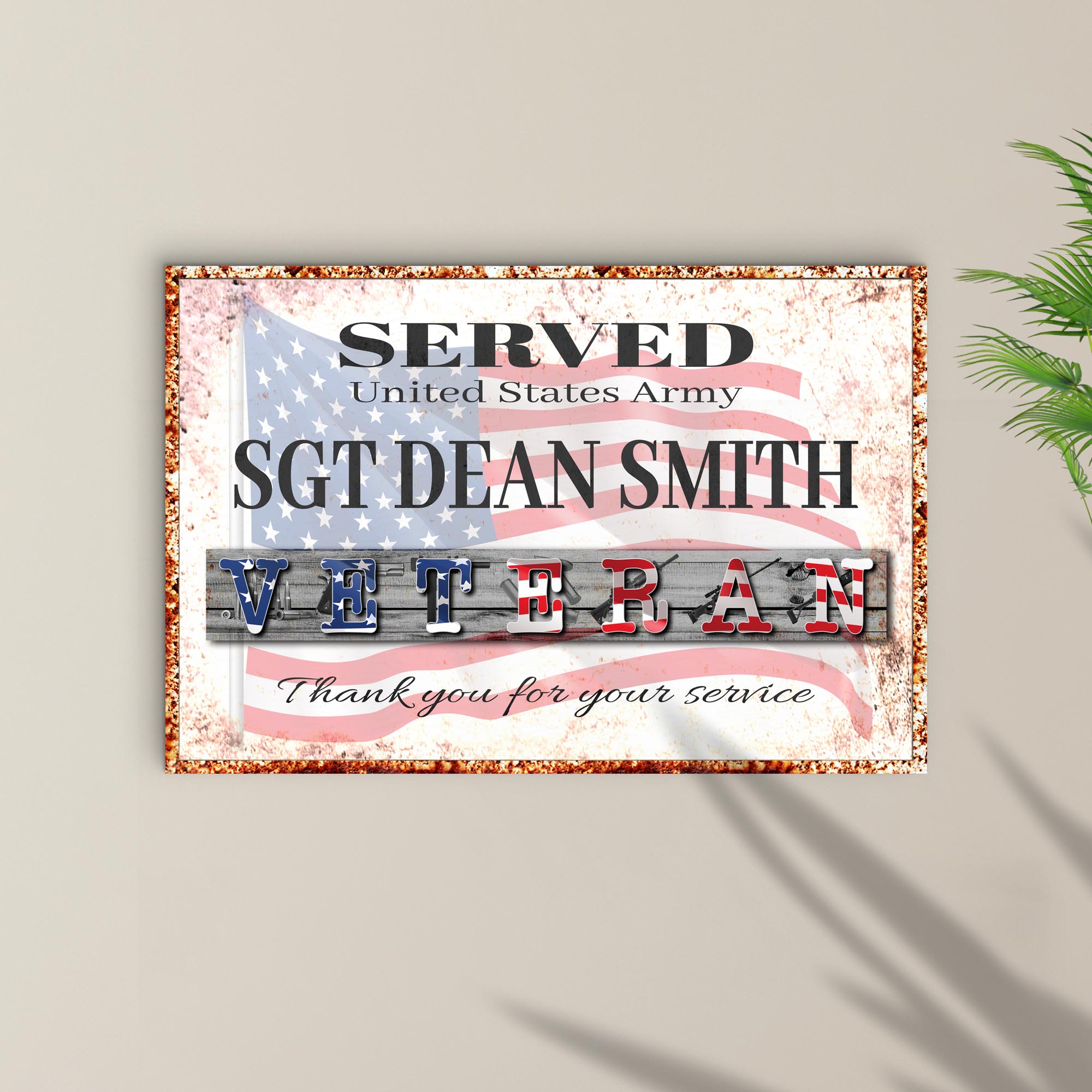 Thank You For Your Service Veterans Sign