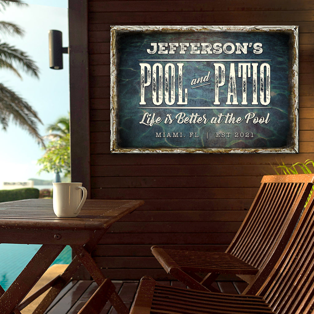 Pool And Patio Sign