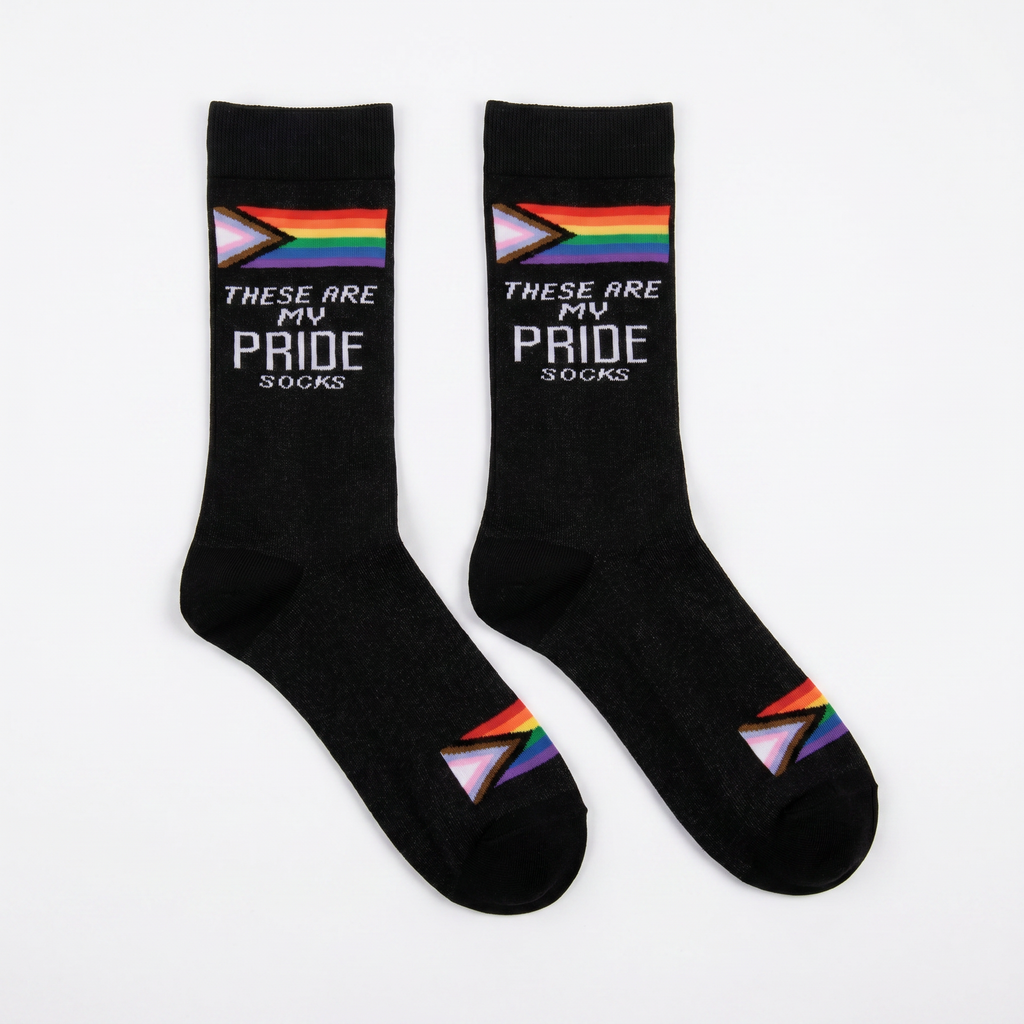 These Are My Pride Socks | LGBTQ+ Rainbow and Black | Gift for Her Him They