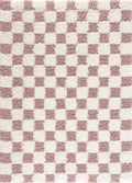 Atira Pink Checkered Shag Rug
