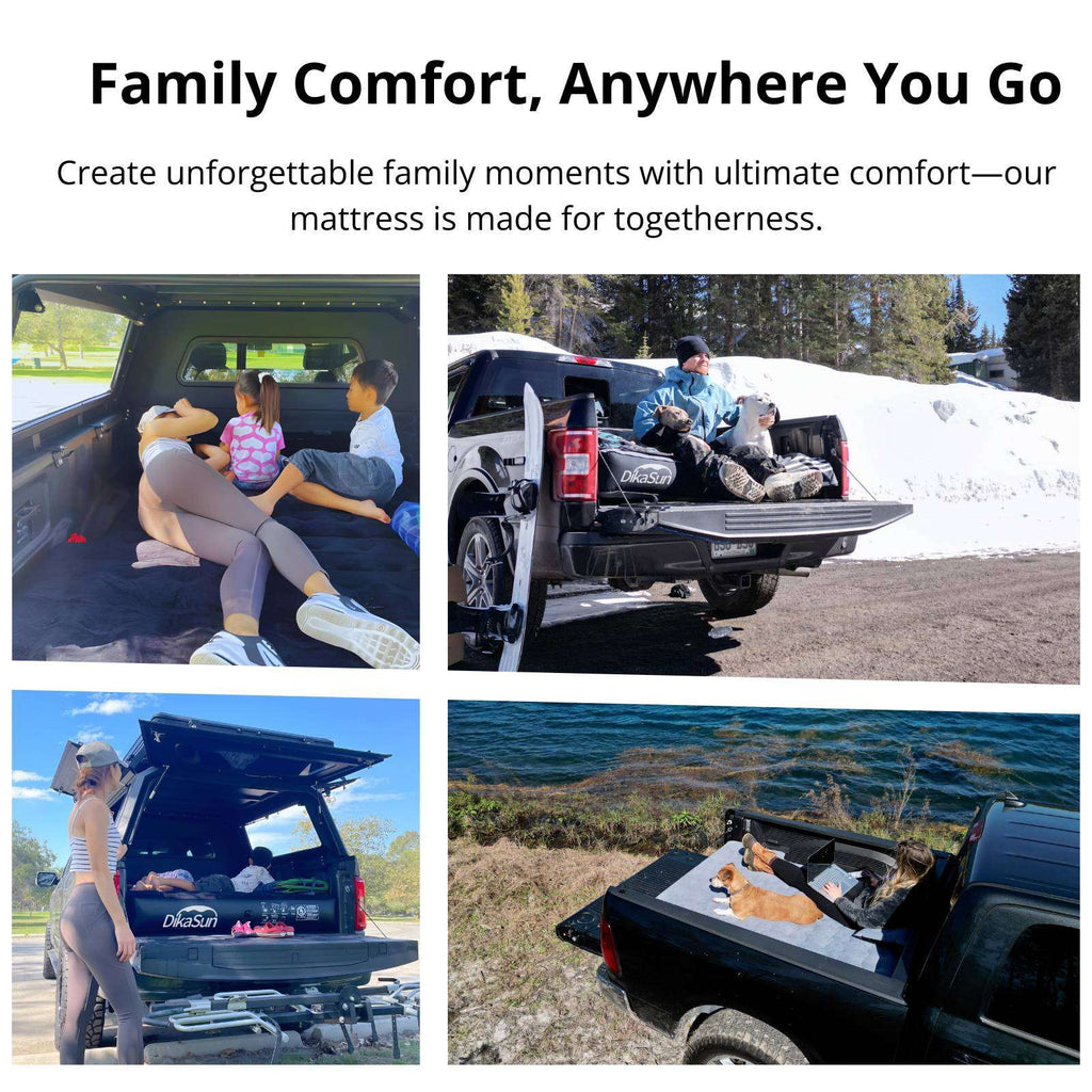 DikaSun 6.0-6.5 FT Full Size Pickup Truck Bed Air Mattress,Grey