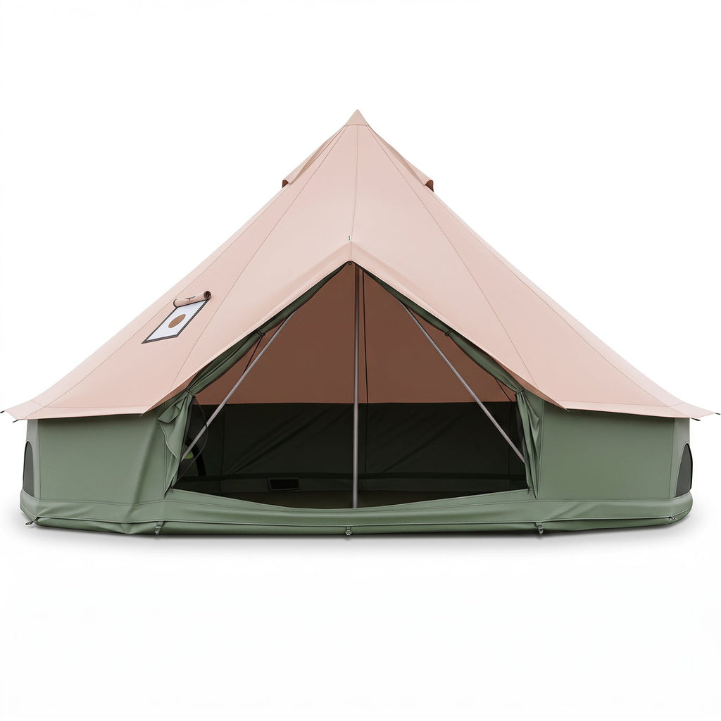 Waterproof Bell Tent with Stove Jack and Mesh Windows