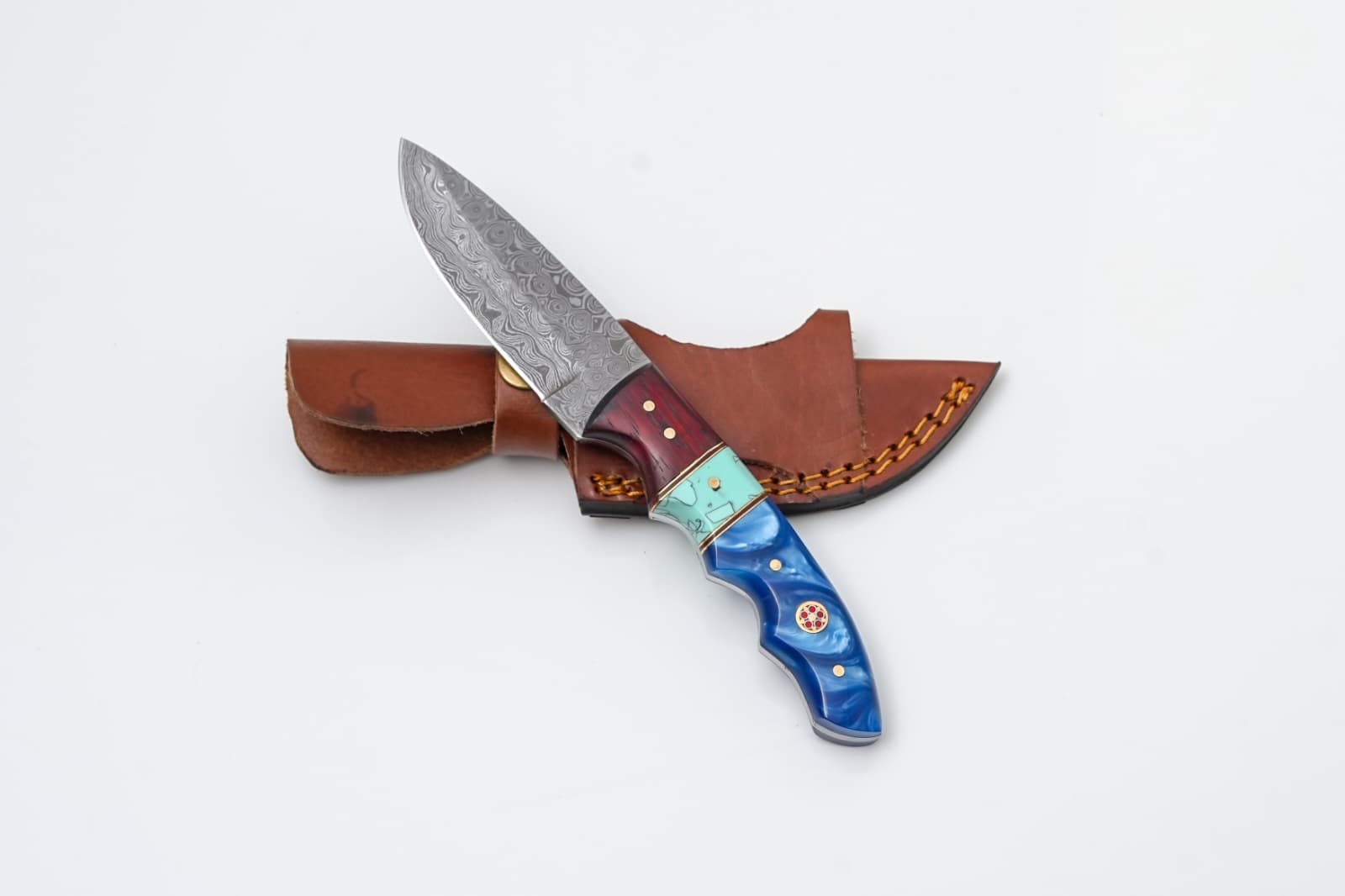 Blue Horizon Damascus Hunting Knife - TK-504