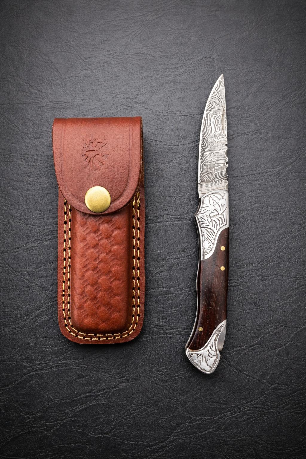 Titan Ironcrest Damascus Folding Knife - TF-005W
