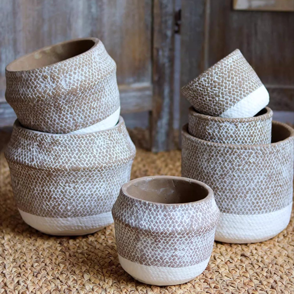 Boho Straw-Look Flower Planter